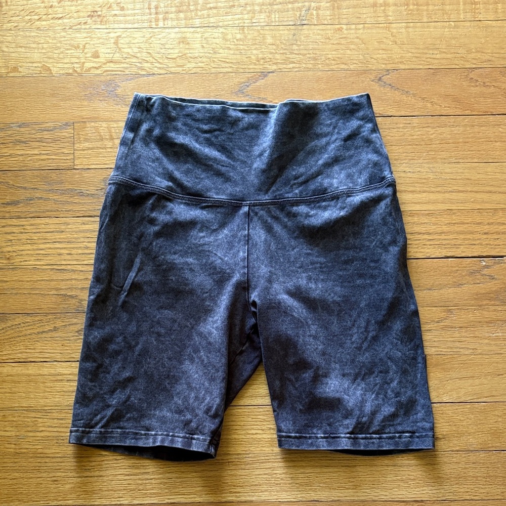 aerie charcoal washed black bike shorts